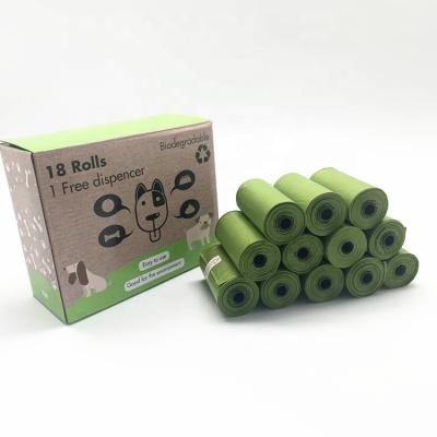 China Sustainable Compostable Biodegradable Eco Friendly Extra Large Green Sheep Roll Dog Poop Bags for sale