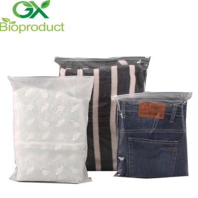 China Disposable custom printing frosted transparent poly plastic zip lock clothing packaging zipper bags for clothes for sale