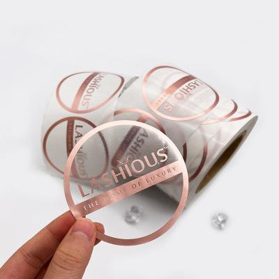 China Factory wholesale custom waterproof clear label gold foil glossy transparent plastic sticker for sale