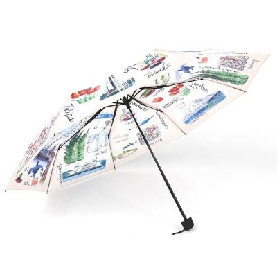 China 2020 New Design Customizable Folding Small Advertising Rainproof 3 Fold Manual Umbrella for sale