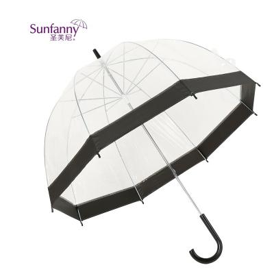 China Casual New Products Transparent BubbleTransparent Umbrella With Printing Upright Umbrella for sale