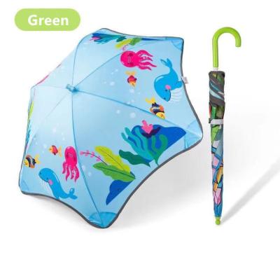 China 2021 New Product Transitional Sunscreen Reflective Stripe Safety Rounded Kids Umbrella for sale