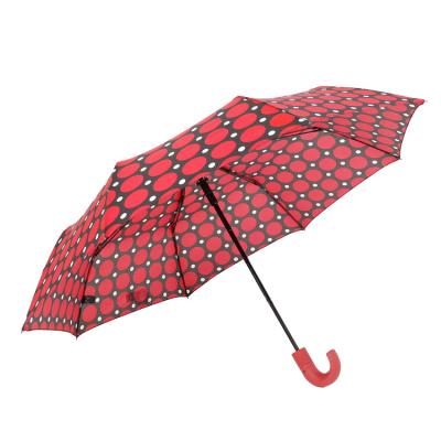 China Traditional 21 Inch 8 Ribs Automatic Open Rain Strong Umbrella For Ladies Folding Umbrella for sale