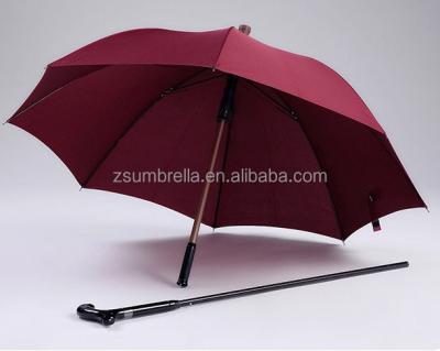 China Old Man Traditional Straight Safety Umbrella Waterproof Cloth Crutch Umbrella for sale