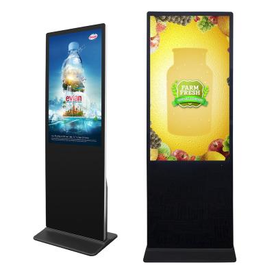 China Split Screen Display 43 50 55 65 Inch AD Player 1080P RK3288 RK3388 Floor Stand LCD Touch Screen Elevator Advertising Display for sale