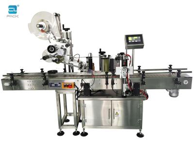 China TBJ-200 Automatic CLOTHING [LABELER] Cylinder Can Punch Glass Bottle And Cap Two Side Double Glue Plastic Labeling Machine CLPACK for sale