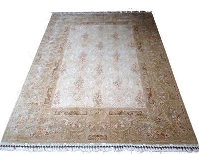 China Washable Hand Knotted 250 x 350cm White Pakistan Handmade 100% Pure Royal Turkish Silk Carpets Desiger Persian Hotel Decorative Area Rugs for sale