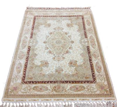 China Zhenping Washable Turkish Double Knots 4x6ft 100% Handmade Good Quality Silk White Persian Hand Knotted Rug Covers On Sale for sale