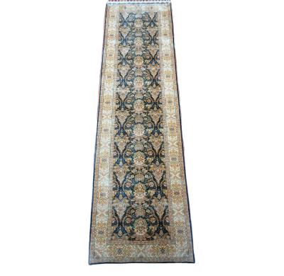 China Genuine Fine Antique Persian Tribal Handmade Oriental Blankets 80x300cm Blue Washable Hand Knotted Turkish Modern Designer Rug Runners for sale