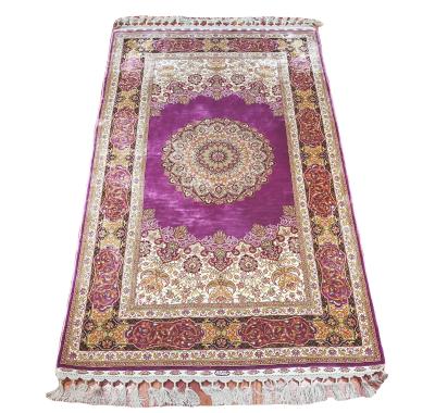 China Non-slip 90x150cm Free Shipping Turkish Handknotted Princess Pink Carpets Handmade Silk Persian Living Room Area Rugs Decorative Rugs for sale