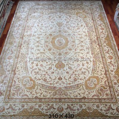 China 470kpsi 10x14ft Large Knots Washable Turkish Good Quality Handmade Banana Silk Persian Blankets Hand Overbig Knotted Indoor Outdoor Area Rugs for sale