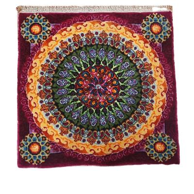 China 1x1ft Washable Purple Silk Handknotted Egypt Rugs Designer Handmade Persian Modern Wall Hanging Blankets Decorative Tourism Art Souvenir for sale