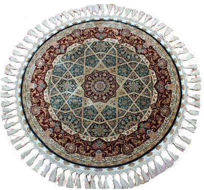 China 3x3ft Washable Hand Knotted Turkish Rugs Small Round Persian Silk Indoor Outdoor Living Room Designer Area Decorative Carpets Rugs for sale