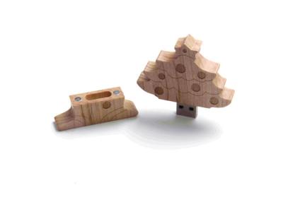 China Christmas wooden USB pendrive , 100mb usb flash drive for promotional gift for sale