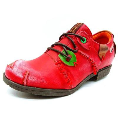 China Round American Popular Red Moccasin Low-Heel Comfortable Casual Shoes For Women for sale