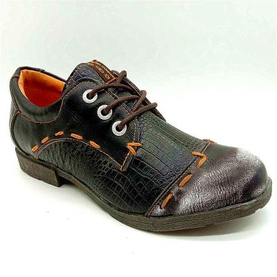 China Wholesale Genuine Leather Round Embossed Anti-collision Toe Casual Shoes For Ladies for sale