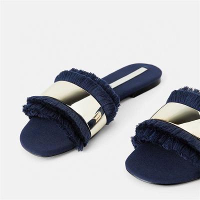 China Fashion Trend Factory Supply Fashion Summer Flat Slippers Directly For Women for sale