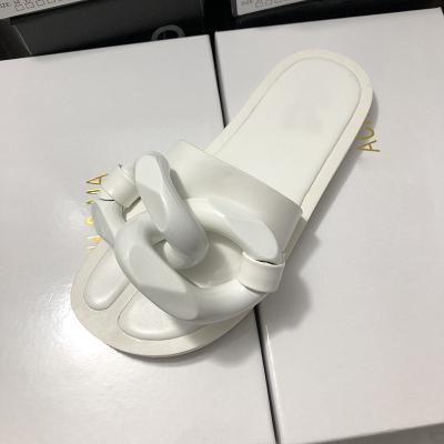 China Fashion Trend New Fashion Open Chain Girls' Toe Slip On Woman Sandals JW Slipper Flat Shoes for sale