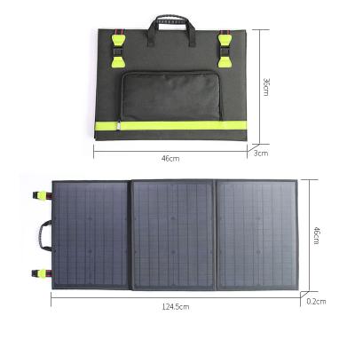 China Portable 60W Photovoltaic Solar Panel Charger Small Foldable Bag For For Powerbank Or Outdoor Camping 124.5*46*0.2cm for sale