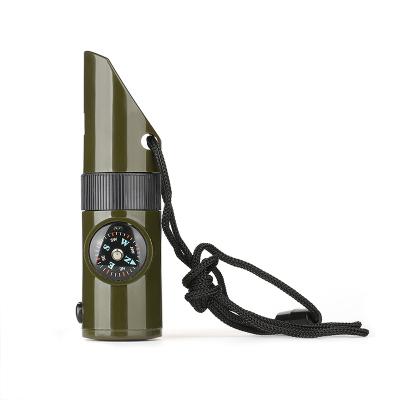 China Outdoor Professional Environmental Protection Suit Survival Multifunctional Whistle SOS Emergency ABS Material Seven With High Frequency Compass Thermometer for sale