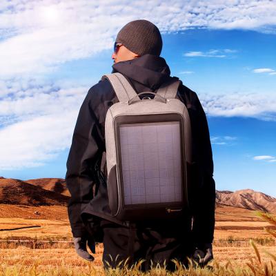 China Solar Panel Backpack with USB Charger Battery Store New Mobile Outdoor Portable Waterproof Bases Travel Laptop Backpack Opening Small 10w Solar Panel Camping for sale