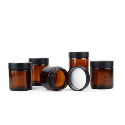 China Child Safe Air Tight Customizable Stash 2Oz 3Oz 4Oz Amber Child Resistant Smell Proof Stash Jars Container Wholesale for sale