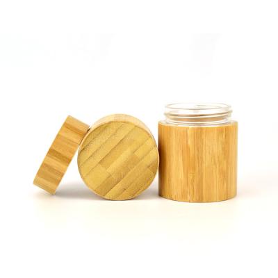 China 30ml 60ml 90ml 120ml Child Proof Jars Kid Smell Proof Safe Airtight Stash Child Proof Glass Flower Container With Wooden Cap for sale