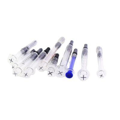 China Hot Selling Disposable Luer Lock 1Ml Syringe 0.5Ml 1Ml Luer Empty Slip Plunger Lock Glass Syringe With Packing for sale