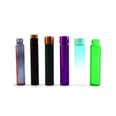 China Wholesale Child Safe 22*70mm 22*115mm 24*115mm Child Child Resistant Frosted Label Tube Tubular Glass Bottle Small With Screw Lid for sale