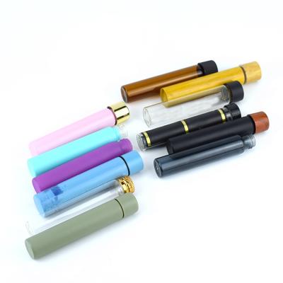 China Latest Design 20Mm*115Mm 116Mm Child Safe OEM Logo Gold Labeled Roll Glass Tube Tube Packaging With Child Resistant Screw Cap Lid For Sale for sale