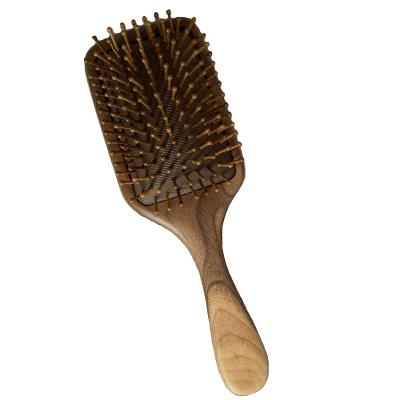 China Newest Walnut Design Scalp Massager Shampoo Wood Brush Hair Comb Heat Resistant Comb for sale