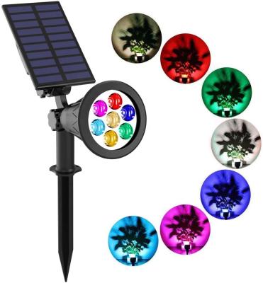 China Solar Garden Floodlight T-SUNRISE 7 LED Color Changing Solar Lights for sale