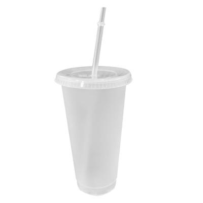 China Plastic Drinkware 700ml StrawCup Kitchen Supply With Lid And Straw Transparent Cup Water Bottle Tumbler Cup 1Pc Reusable Viable for sale