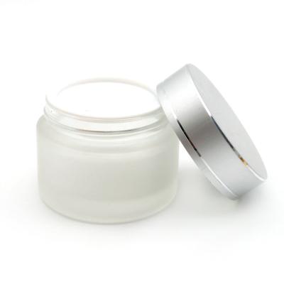 China Eye Cream 50ml 50g Skin Care Jar Clear Frosted Glass Cosmetic Jar For Face Cream for sale