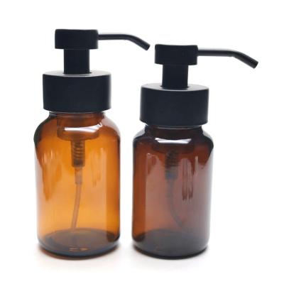 China Amber Facial Cleanser Jar 8 oz Foaming Foaming Pump 250 Glass Jar Pump Bottle for sale