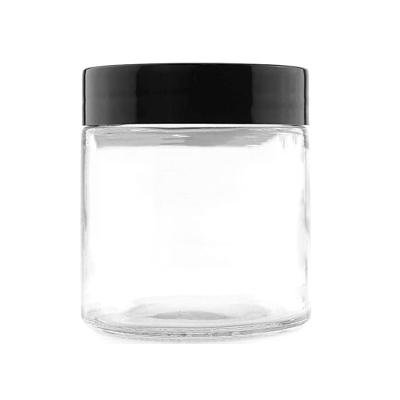 China Clear 4-Ounce Glass Jars Sustainable Empty Straight-sided Containers For Cosmetics And Food Storage With Spatulas And Labels for sale