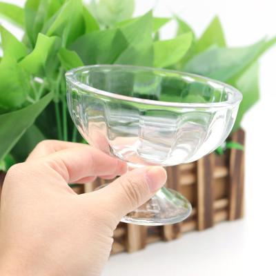 China Viable clear footed glass dessert bowls/mugs for dessert, parfait, ice cream, smoothie, fruit, salad, snack, cocktail, condiment for sale