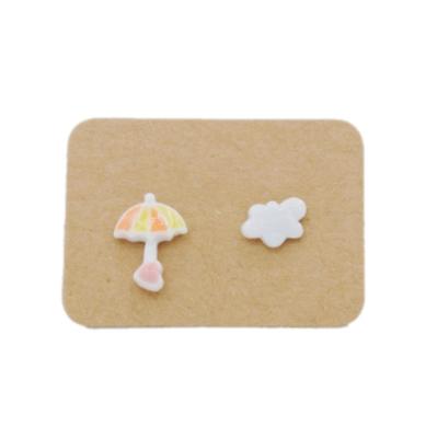 China Fashion Popular Simple Umbrella Clouds One Type Ceramic Stud Earrings Pairs Ear Stud Jewelry For Girl for sale