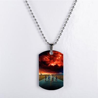 China Stranger Things Popular Stainless Steel Pendant Necklace Stranger Things Fans Necklace With Ball Chain for sale