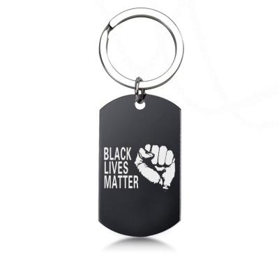 China Key Holder I Can't Breathe Stainless Steel Key Chain Protest Black Lives Matter Key Ring Key Chain for sale