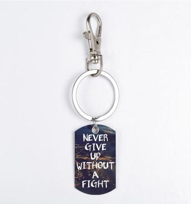 China Metal Bible Verse Encourage Christian Stainless Steel Color Printed Key Ring Religion Key Chain Key Chain for sale