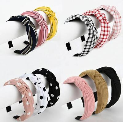 China Wholesale Hair Decoration Factory Women Hair Jewelry 75 Types Korean Version Woman Headband Chiffon Knotted Headbands for sale