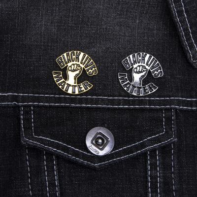 China Clothes Props Protest Me Can't Breathe Lapel Pin Brooch Fist Pin Badge Black Lives Matter Brooch for sale