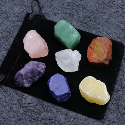 China Crystal Raw Energy Crystal Healing Natural Wholesale Nautical Stones 7 Chakra Stones Set for sale