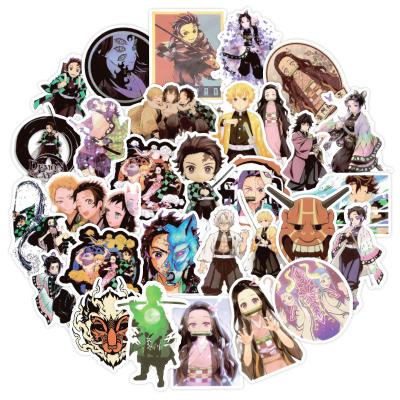 China Decorative Wholesale Vinyl Cartoon Laptop Stickers Waterproof Demon Slay Anime Car Stickers for sale