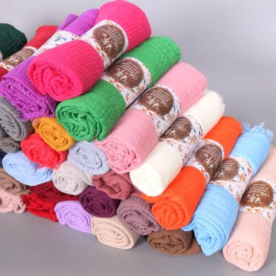 China High Quality Dubai Hijab Solid Plain Fringed Scarf Women Cotton Head Scarf Shawl Wraps Decoration Gift Accessory for sale