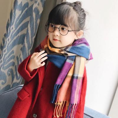 China Hot Wholesale Newest Hot Kids Parent Child Shawls Scarf Women's Plaid Imitated Cashmere Scarf for sale