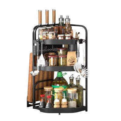 China Modern export stainless steel kitchen shelf table corner spice rack storage explosive multi-layer rack for sale