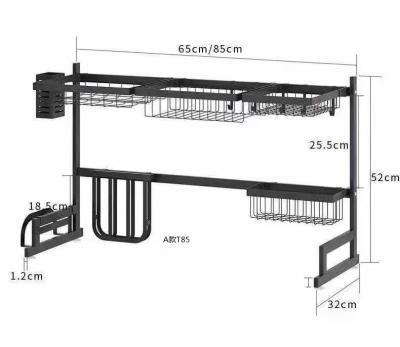 China Hot Selling Viable Dish Dry Rack Over The Sink Kitchen Storage Sink Rack Stainless Steel Paint Faucet Drain Rack for sale