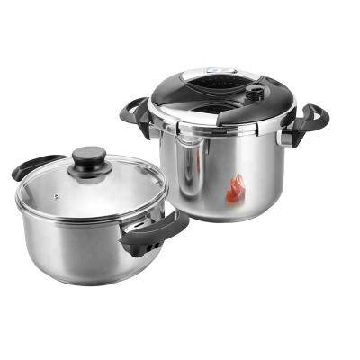 China Durable Eco-Friendly Sandwich Bottom Stainless Steel Pressure Cooker Sets With Optional Timer for sale